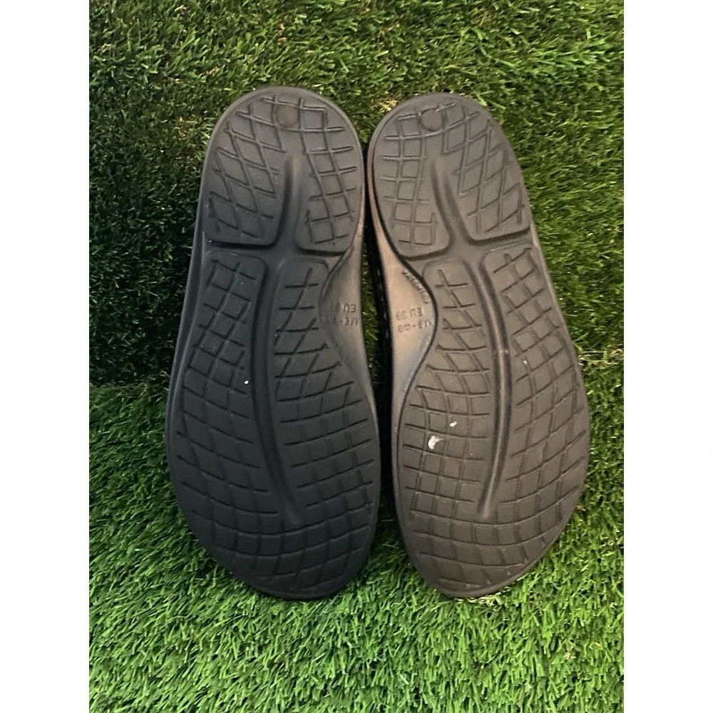 Oofos Brush Fade Sandals Recover Shoes Slides Black Purple M6/W8*